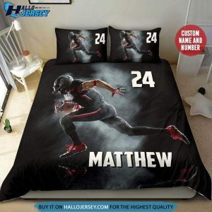 Football Player Run Smoke Custom Bedding Set