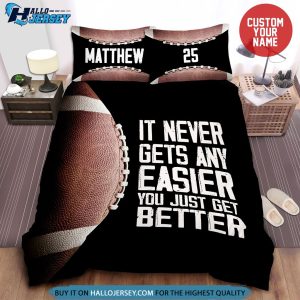 Football Quote Personalized Custom Name And Number Bedding Set