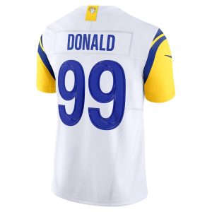 Mens Los Angeles Rams Aaron Donald Vapor FUSE Limited Jersey White 3