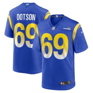 Mens Los Angeles Rams Kevin Dotson Game Jersey Royal