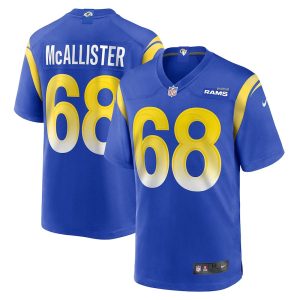 Mens Los Angeles Rams Mike McAllister Home Game Jersey Royal