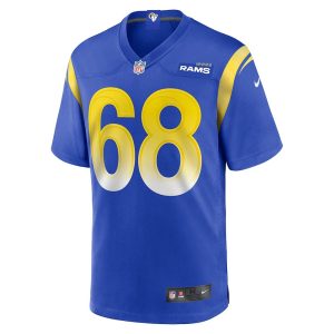 Mens Los Angeles Rams Mike McAllister Home Game Jersey Royal