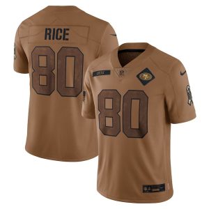 Mens San Francisco 49ers Jerry Rice 2023 Salute Player Limited Jersey Brown