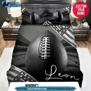 Personalized American Flag Football For Football Lover Bedding Set