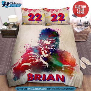 Personalized Colorful American Football Player Bedding Set