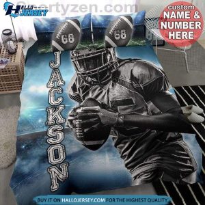 Personalized Custom Football Player Bedding Set