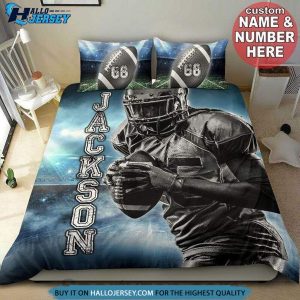 Personalized Custom Football Player Bedding Set