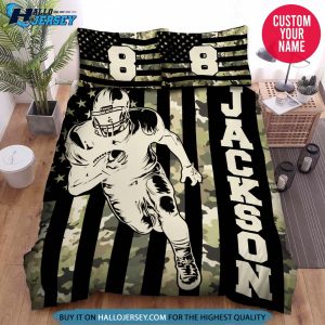 Personalized Football American Camoflag Bedding Set