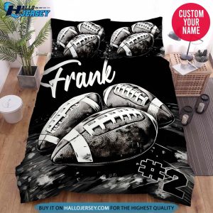 Personalized Football Balls Abstract Bedding Set