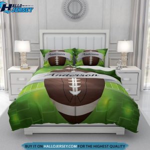 Personalized Football Cotton Bed Sheets Spread Comforter Bedding Set