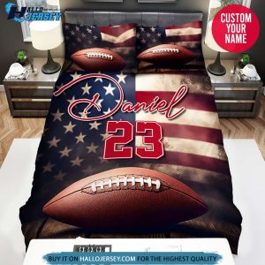 Personalized Football Flag Vintage Bedding Set