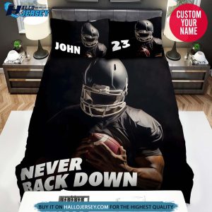 Personalized Football Never Back Down Bedding Set