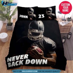 Personalized Football Never Back Down Bedding Set