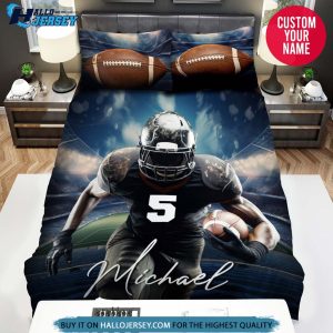 Personalized Football Player In Field Bedding Set