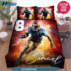 Personalized Football Player Magic Background Bedding Set