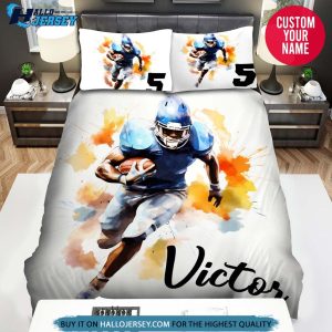Personalized Football Player Watercolour Bedding Set