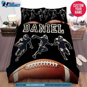 Personalized Football Players Dark Background Bedding Set 3