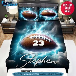 Personalized Football Thunder In Sky Bedding Set