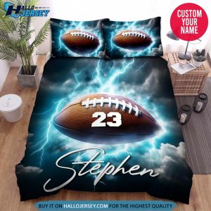 Personalized Football Thunder In Sky Bedding Set