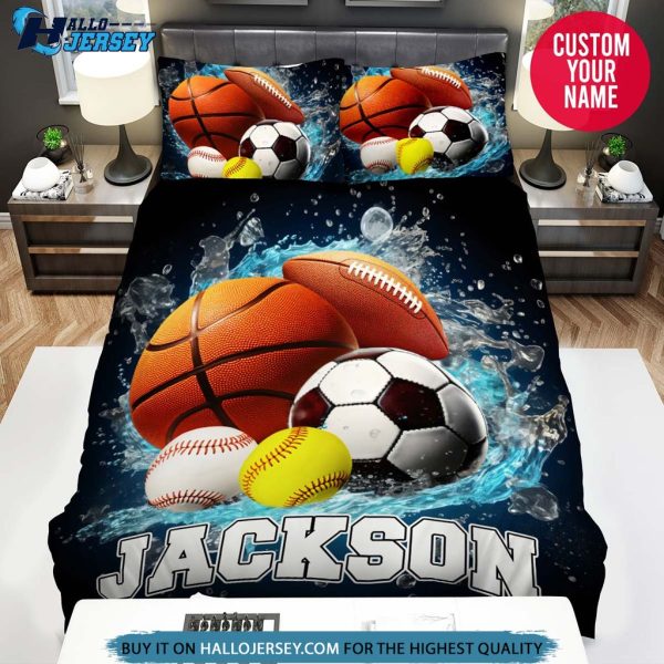 Personalized Love All Sports Bedding Set