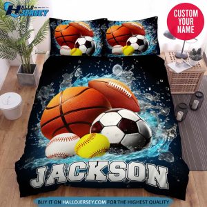 Personalized Love All Sports Bedding Set