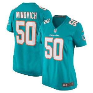 Womens Miami Dolphins Chase Winovich Team Game Jersey Aqua