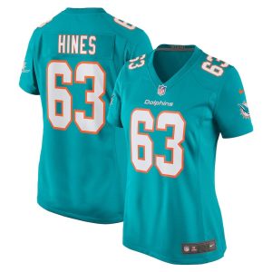Womens Miami Dolphins Chasen Hines Team Game Jersey Aqua