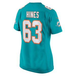 Womens Miami Dolphins Chasen Hines Nike Team Game Jersey Aqua 2