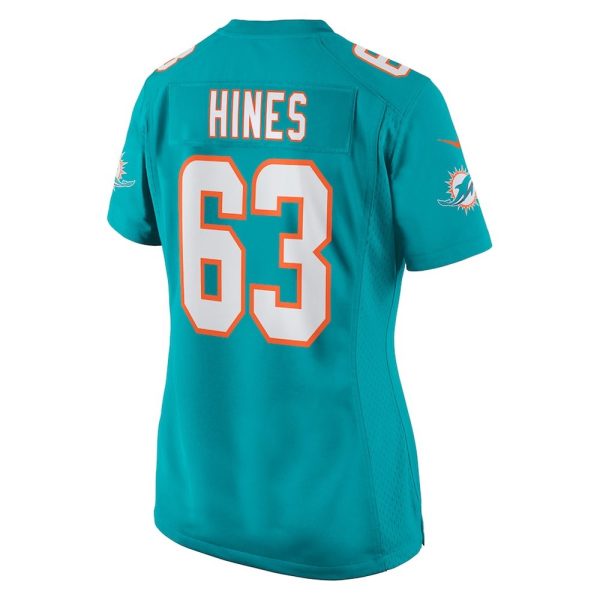 Womens Miami Dolphins Chasen Hines Team Game Jersey Aqua