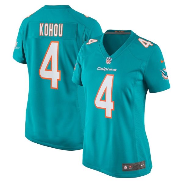 Womens Miami Dolphins Kader Kohou Game Player Jersey Aqua