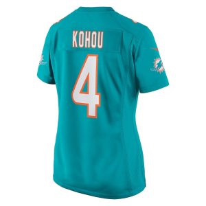 Womens Miami Dolphins Kader Kohou Nike Game Player Jersey Aqua 3