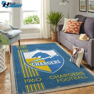 Los Angeles Chargers Team Logo Retro Style Rug