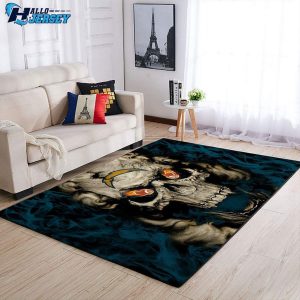 Los Angeles Chargers Team Logo Skull Style Rug