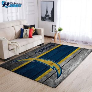 Los Angeles Chargers Team Logo Wooden Style Rug