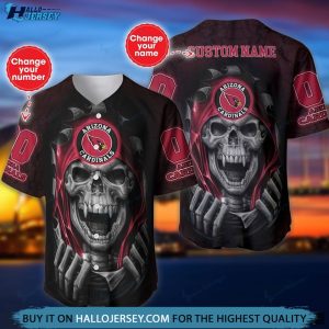 Arizona Cardinals Vampire Skull Personalized Baseball Jersey Shirt