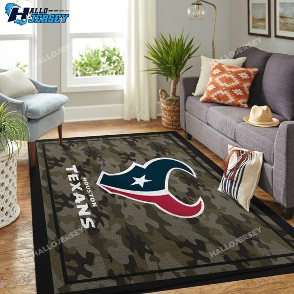 Camo Camouflage Houston Texans Room Sport Area Rug