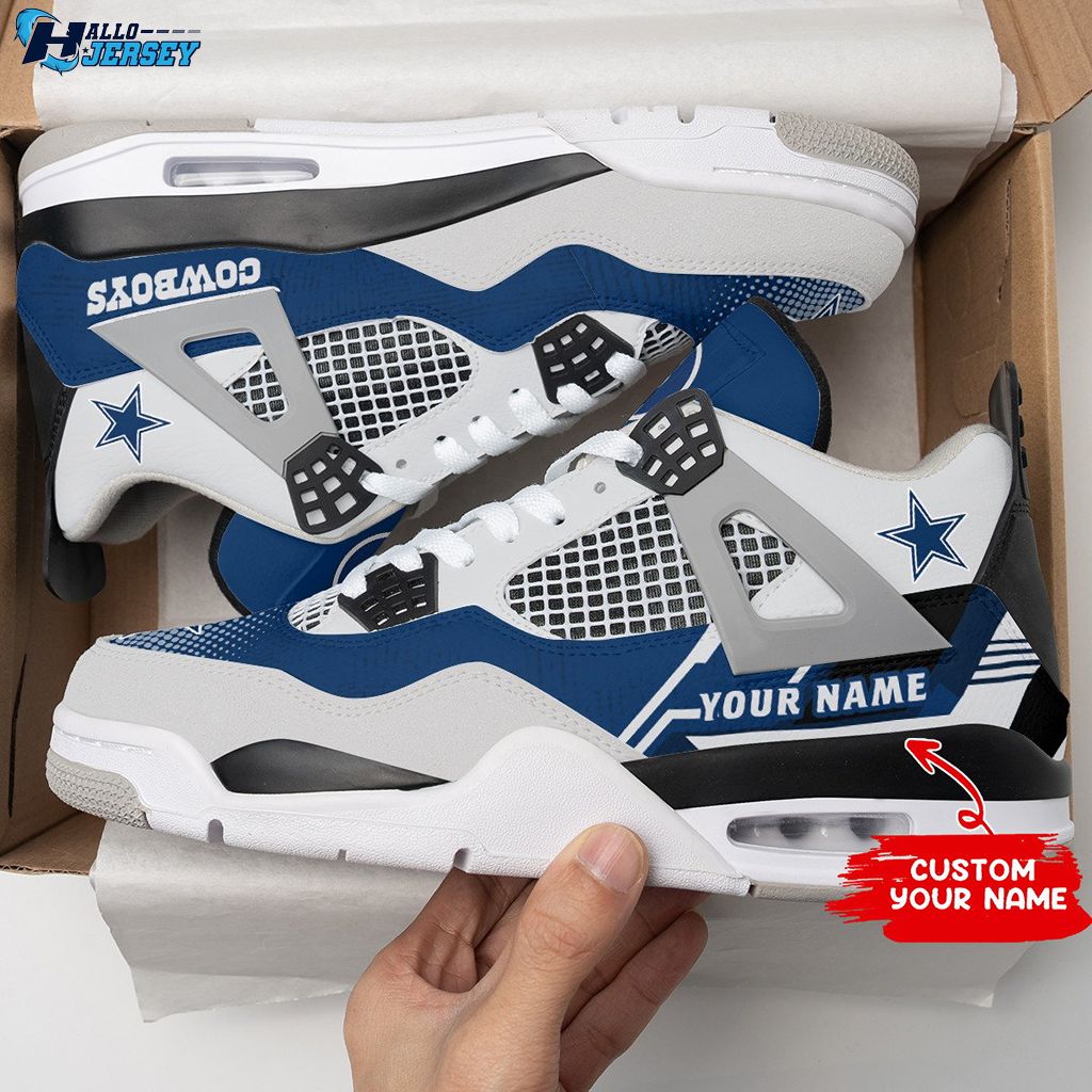 Dallas Cowboys Air Jordan 4 Personalized Football Team Nfl Sneakers