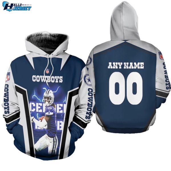 Dallas Cowboys Ceedee Lamb Dark Blue Jersey Style  Hoodie