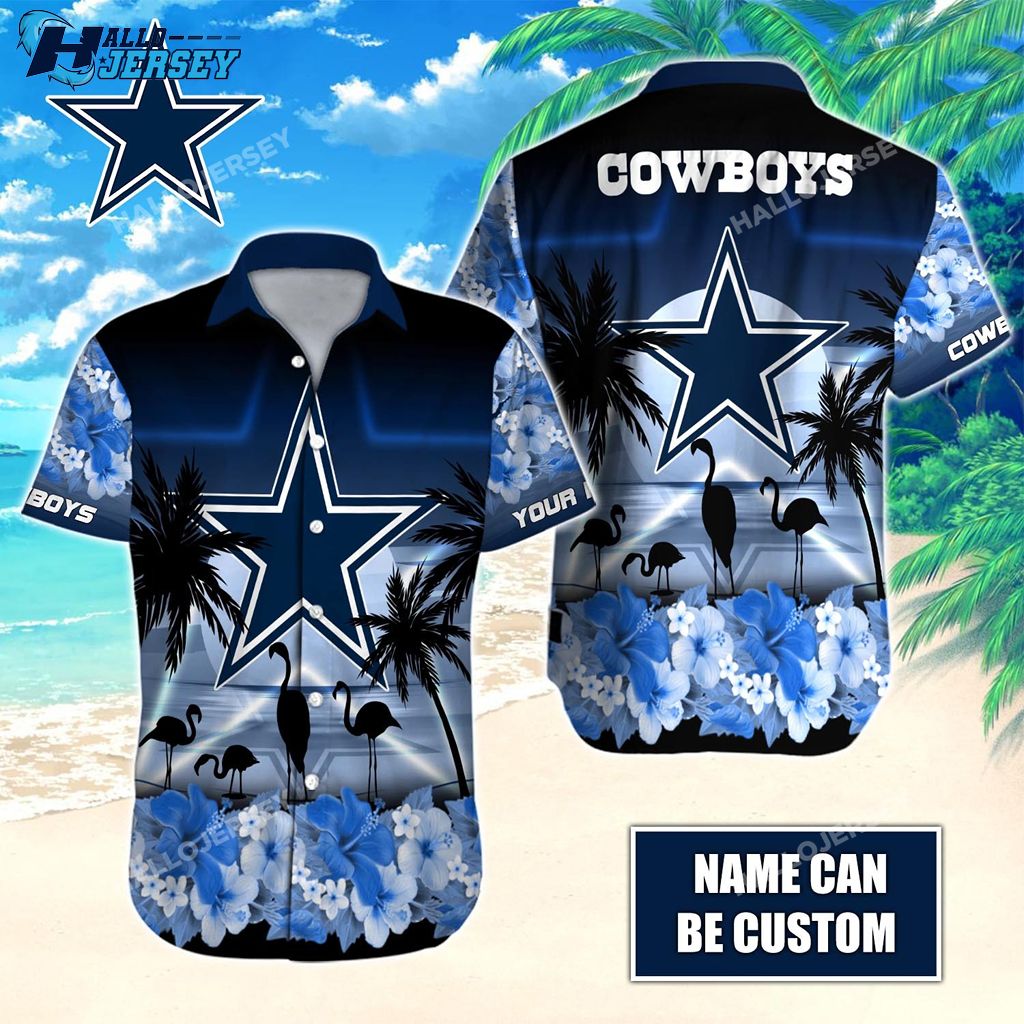 Dallas Cowboys Custom Name And Number Aloha Hawaiian Shirt