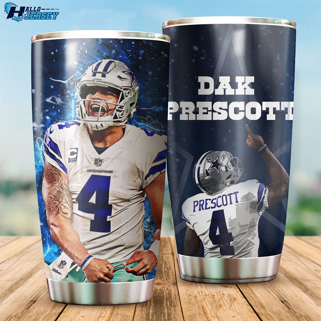 Dallas Cowboys Dak Prescott Gift For Fans Nfl Custom Tumbler