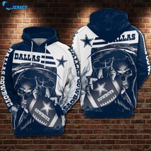 Dallas Cowboys Football Skull Logo Team Nice Gift All Over Print Hoodie