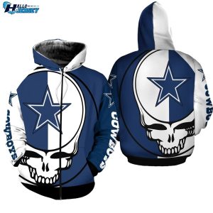 Dallas Cowboys Grateful Dead Skull All Over Print Hoodie