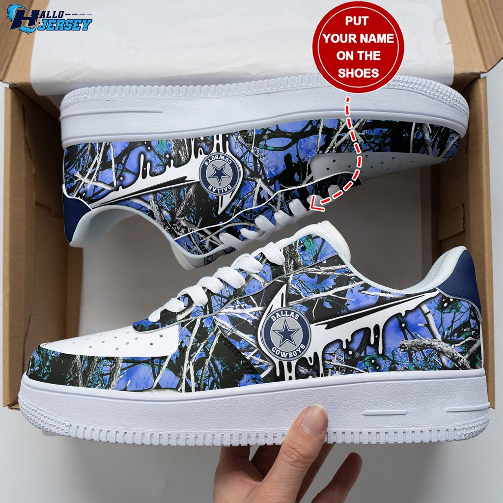 Dallas Cowboys Team Personalized Name Air Force 1 Shoes