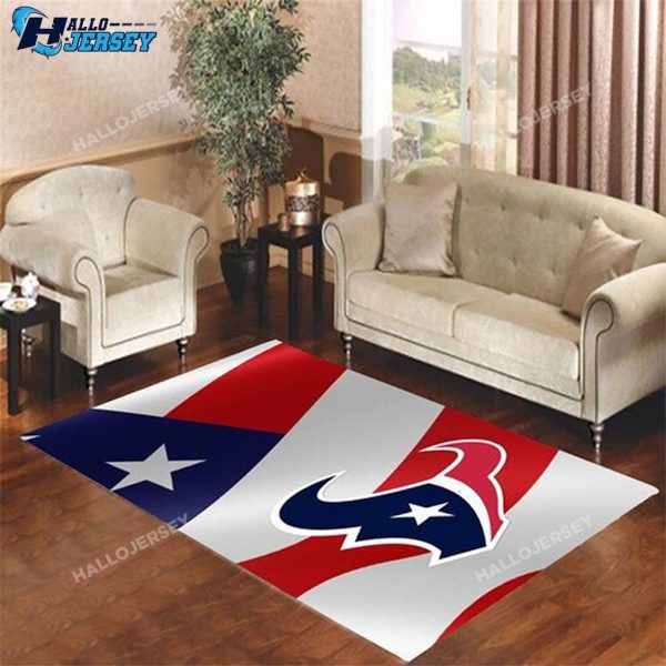 Houston Texans An Usa Flag Rectangle Rug