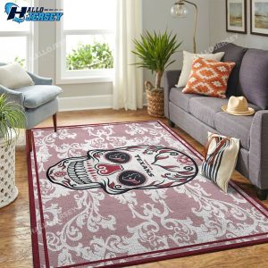 Houston Texans Team Logo Skull Flower Rug