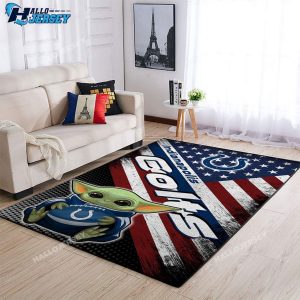 Indianapolis Colts Team Logo Baby Yoda Us Style Rug