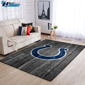 Indianapolis Colts Team Logo Grey Wooden Style Rug