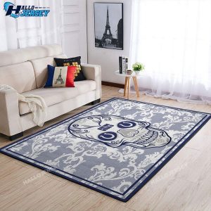 Indianapolis Colts Skull Flower Rectangle Rug