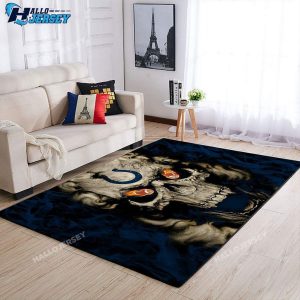 Indianapolis Colts Team Logo Skull Style Area Rug