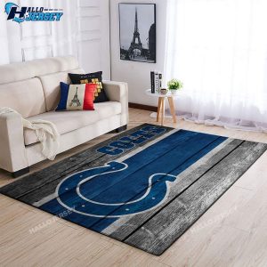 Indianapolis Colts Team Logo Wooden Style Nice Gift  Area Rug